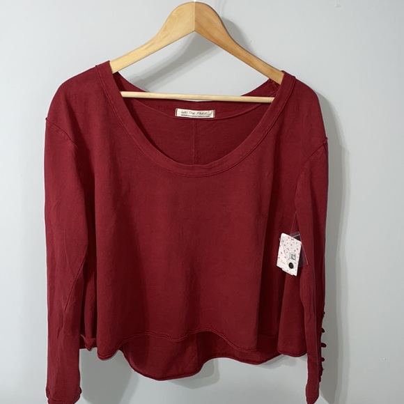 NWT Free People Peony Long Sleeve Tee shirt - Picture 4 of 5
